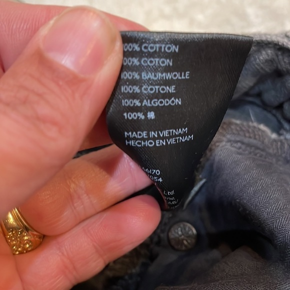 Free People Romeo Button Fly Destroyed Roll Hem Denim Shorts 27 black - Picture 4 of 8